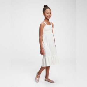 Gap Kids Girls XL Sundress Smocked Midi Dress White Pastel Stitching